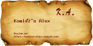Komlós Alex névjegykártya