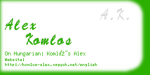 alex komlos business card